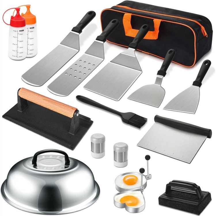 18PCS Griddle Accessories Kit, Flat Top Grill Accessories Set for Blackstone and Camp Chef