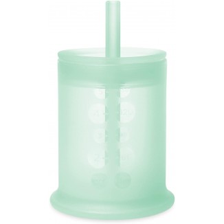 Olababy Silicone Training Cup with Straw Lid-Babies Water Drinking Cup