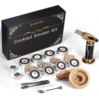 Dickton Cocktail Smoker Kit with Torch, 8 Flavor of Wood Chips