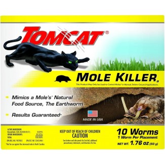 Tomcat Mole Killer, Poison Kills in a Single Feeding, 10 Worms For Rodents
