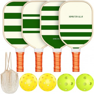 Sprypals Pickleball Paddles,Paddles Set Premium,4 Pickleball Balls&1 Carry Bag