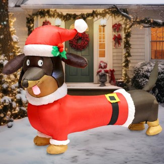 Joiedomi 5FT Christmas Puppy Inflatable Decoration with Build-in LED