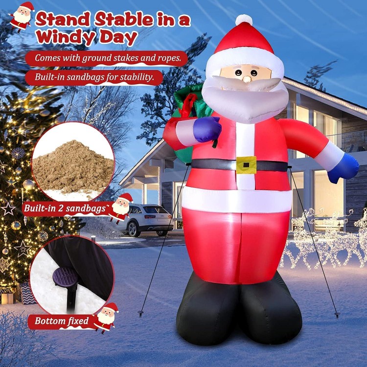 8 FT Christmas Inflatable Santa Claus Outdoor Decorations