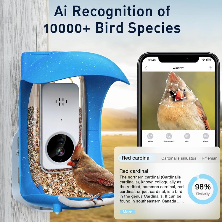 BirdDock Smart Bird Feeder with Camera, HD Visual Storage Feeders, Night Video Camera