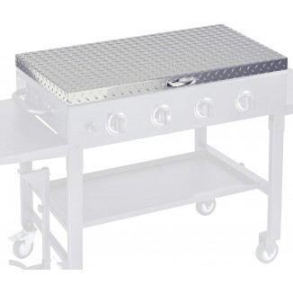 Griddle Cover Waterproof Diamond Plated Design with Aluminum Hard Top Lid