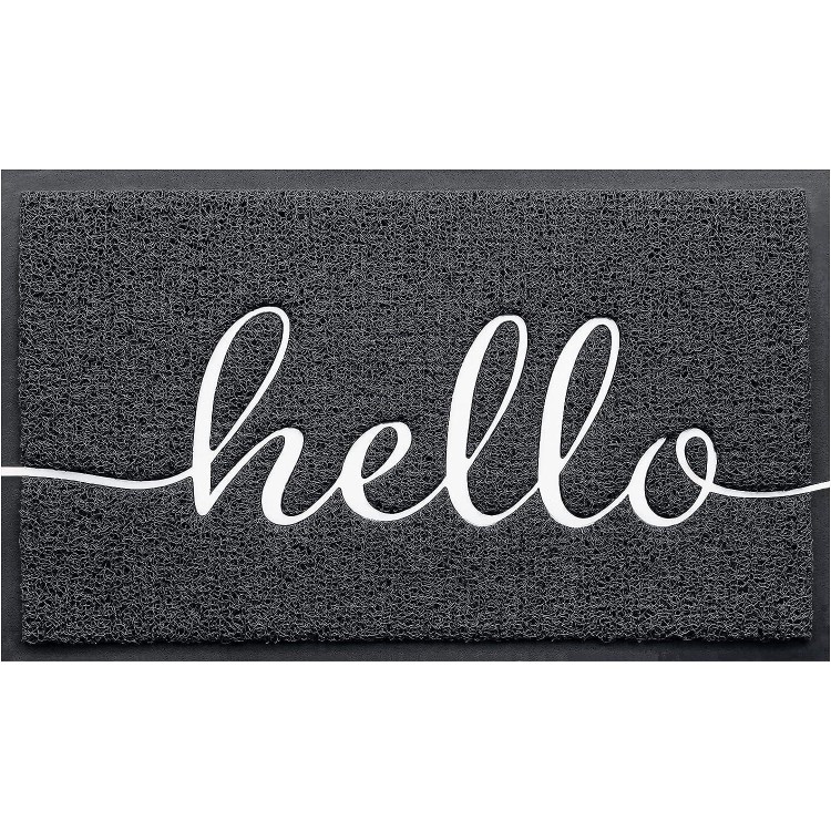 BeneathYourFeet Door Mat (30x17.5,Black), Durable Welcome Mat Low Profile Floor Mat Front Doormat Non Slip Mats for Entryway, Patio, High Traffic Areas