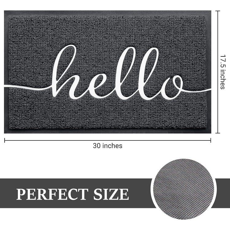 BeneathYourFeet Door Mat (30x17.5,Black), Durable Welcome Mat Low Profile Floor Mat Front Doormat Non Slip Mats for Entryway, Patio, High Traffic Areas