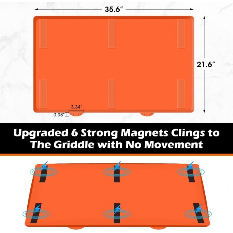 Griddle Mat Silicone for Blackstone, Magnetic Protective Top Covers