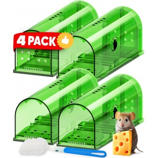 Motel Mouse Humane Mouse Traps No Kill Live Catch and Release 4 Pack - Reusable