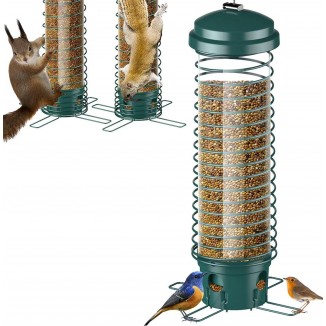LCSEVEN Squirrel Proof Bird Feeders for Outdoors Hanging, Metal Wild Bird Seed Feeders