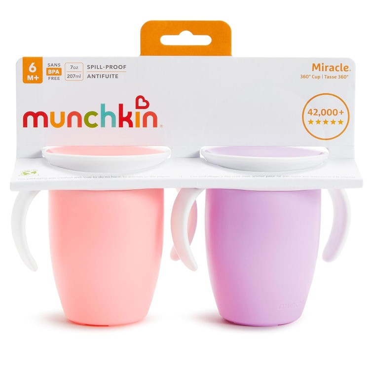 Munchkin Miracle 360 Trainer Sippy Cup with Handles, Spill Proof