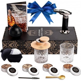 Ritual Life Cocktail Smoker Kit with Torch, 2 Whiskey Glasses, 2 Ice Ball Maker, 4 Flavor Wood Chips