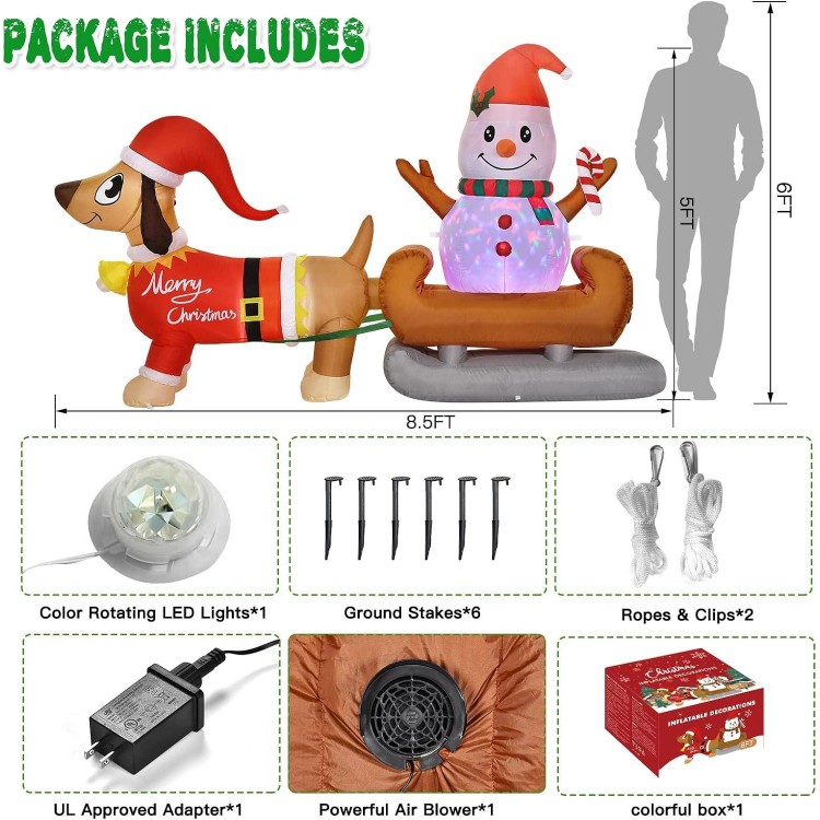 8 Ft Christmas Inflatables Outdoor Decorations Yard Decorations Snowman