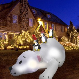 MorTime Christmas Inflatable Decor with LED Lights