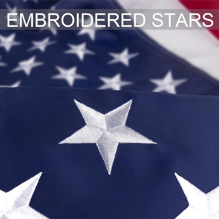 American Flag USA US Flag for Outdoor Nylon Made Heavy Duty Embroidered Stars Grommets