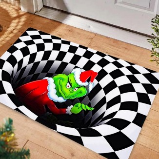 ZITOOP Christmas Door mat, Christmas Non-Slip Visual Door Mat