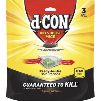 d-Con Disposable Corner Fit Mouse Bait Station, 0.5 Oz (Pack of 3)