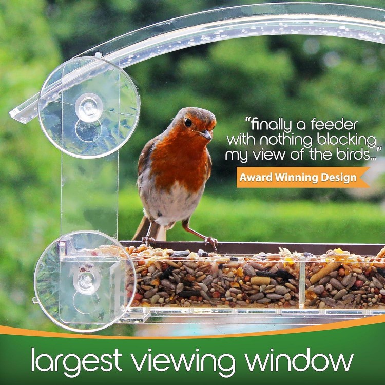 Clear Window Bird Feeder with Strong Suction Cups for Viewing Squirrel Proof