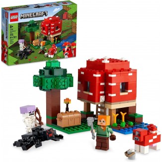 LEGO Minecraft The Mushroom House Set,Building Toy for Kids Age 8 Plus