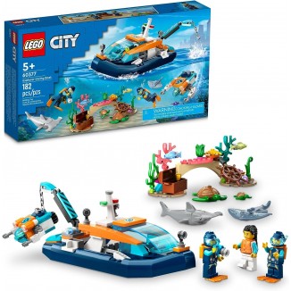 LEGO City Explorer Diving Boat 60377 Ocean Building Toy,Mini-Submarine