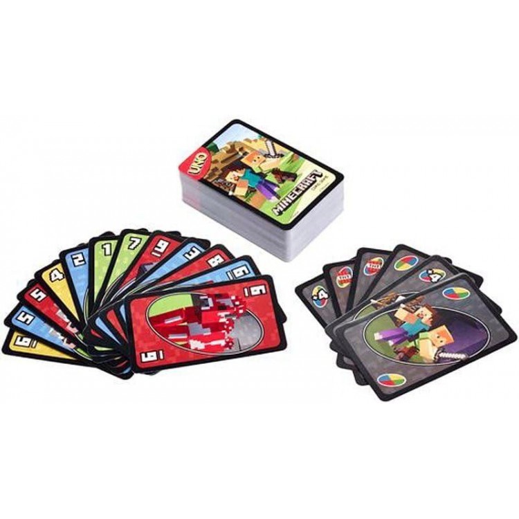 UNO Minecraft Card Game Videogame-Themed Collectors Deck 112 Cards