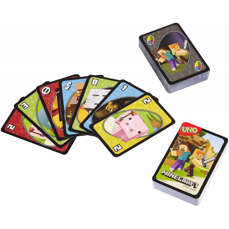 UNO Minecraft Card Game Videogame-Themed Collectors Deck 112 Cards