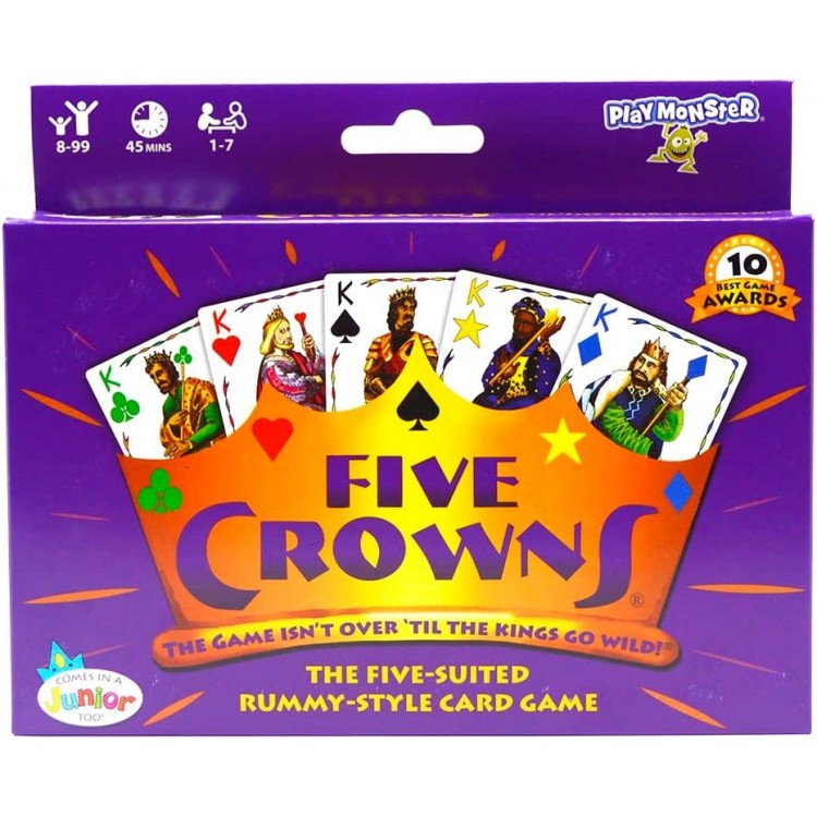 PlayMonster Five Crowns — 5 Suited Rummy-Style Card Game — For Ages 8+