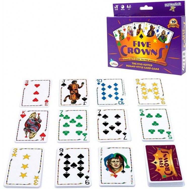 PlayMonster Five Crowns — 5 Suited Rummy-Style Card Game — For Ages 8+