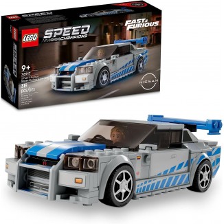 LEGO Speed Champions 2 Fast 2 Furious Nissan Skyline GT-R (R34) 76917 Race Car Toy Model Building Kit, Collectible with Racer Minifigure, 2023 Stocking Stuffer for Teens and Kids