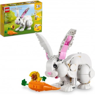 LEGO 3 in 1 White Rabbit Animal Toy Building Set, STEM Toy for Kids 8+