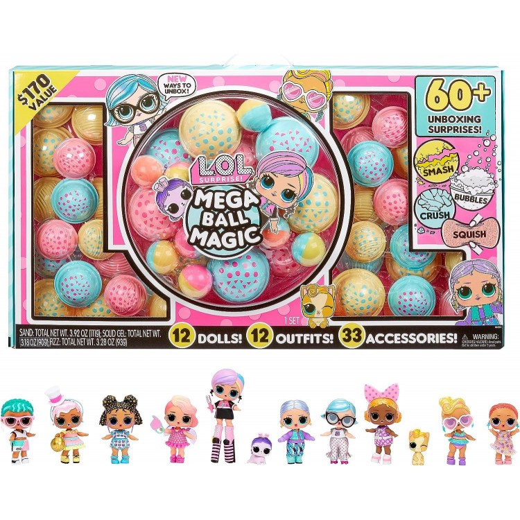 L.O.L. Surprise! Mega Ball Magic - 12 Collectible Dolls, 60+ Surprises