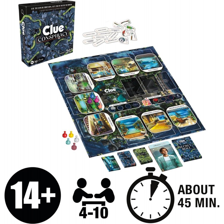 Clue Conspiracy Board Game for Adults and Teens, Ages 14+,4-10 Players