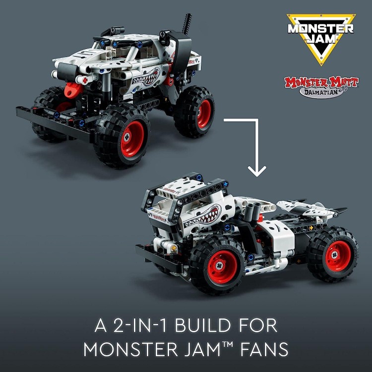 LEGO Technic Monster Jam Monster Mutt Dalmatian, 2in1 Pull Back Racing