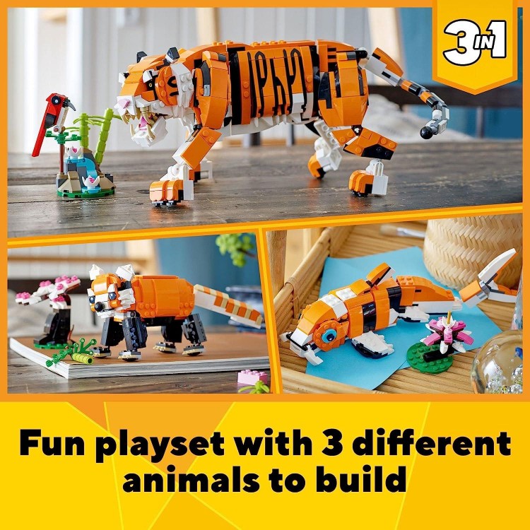 LEGO Creator 3 in 1 Majestic Tiger Building Set, Gifts for Kids