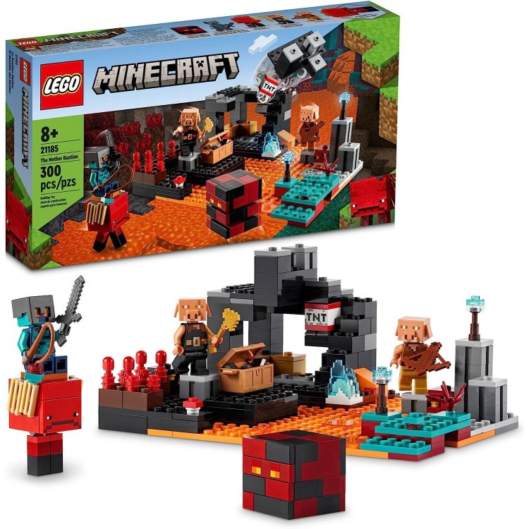 LEGO Minecraft The Nether Bastion Set,21185 Battle Action Toy with Mob