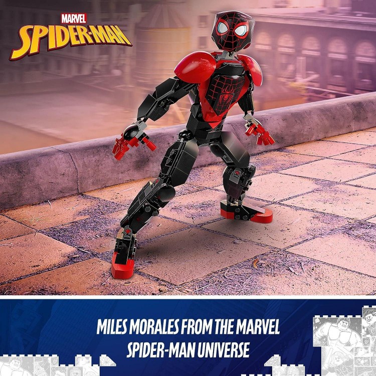 LEGO Marvel Miles Morales Figure Set, Fully Articulated Spider-Man