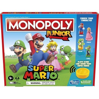 Monopoly Junior Super Mario Edition Board Game,Fun Kids' Ages 5 and Up