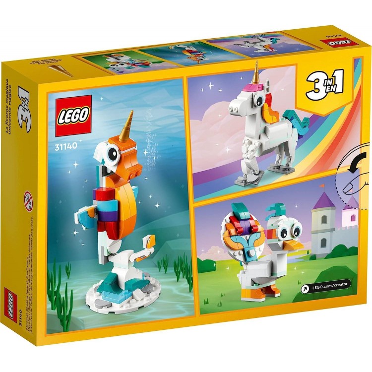 LEGO Creator 3 in 1 Magical Unicorn Toy, Transforms from Unicorn