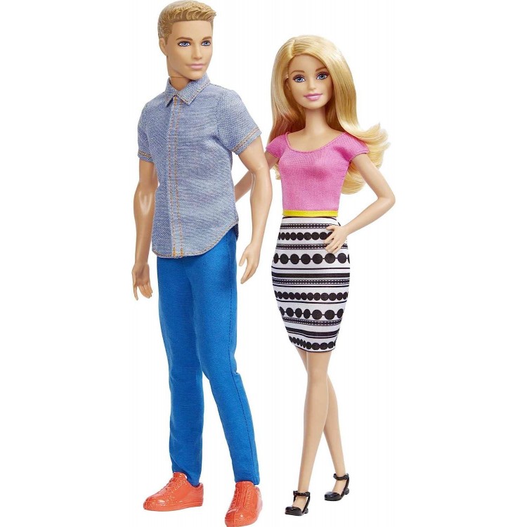 Barbie and Ken Doll 2-Pack Featuring Hair and Bright Colorful Clothes