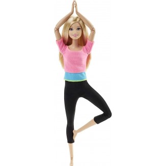 Barbie Made to Move Posable Doll in -Blocked Top and Yoga Leggings