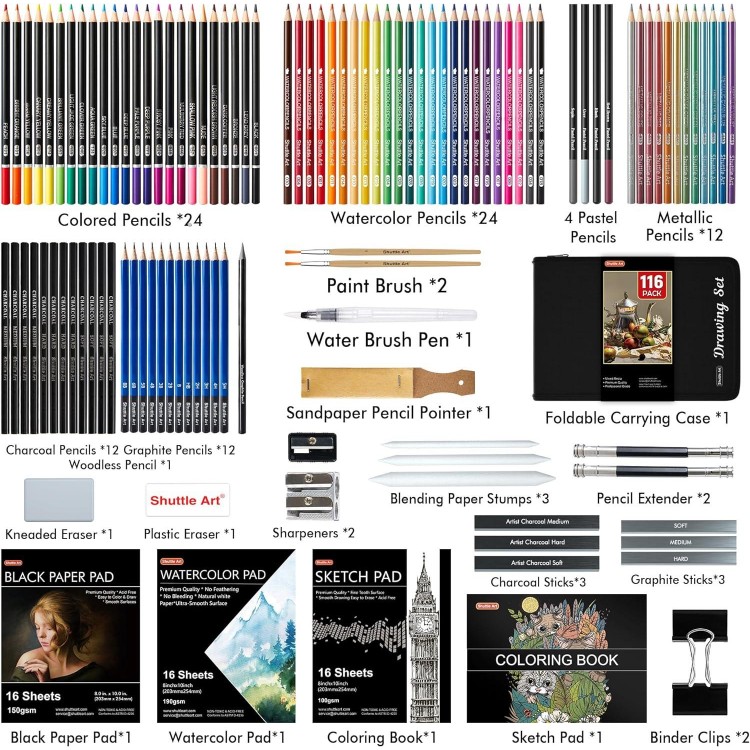 Drawing Kit, Shuttle Art Complete Drawing Supplies