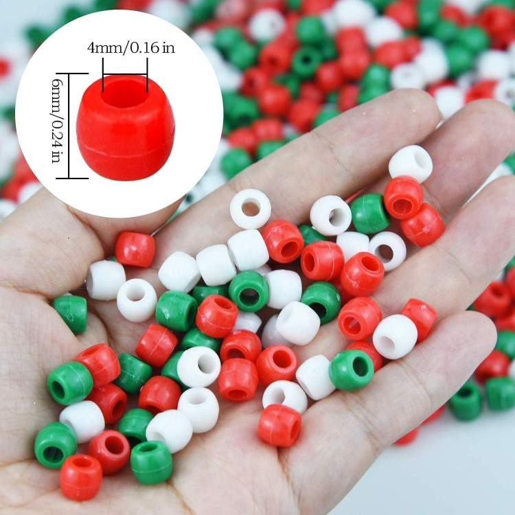 1000 Pcs Pony Beads Assorted Opaque Round Plastic Beads For Home Decor