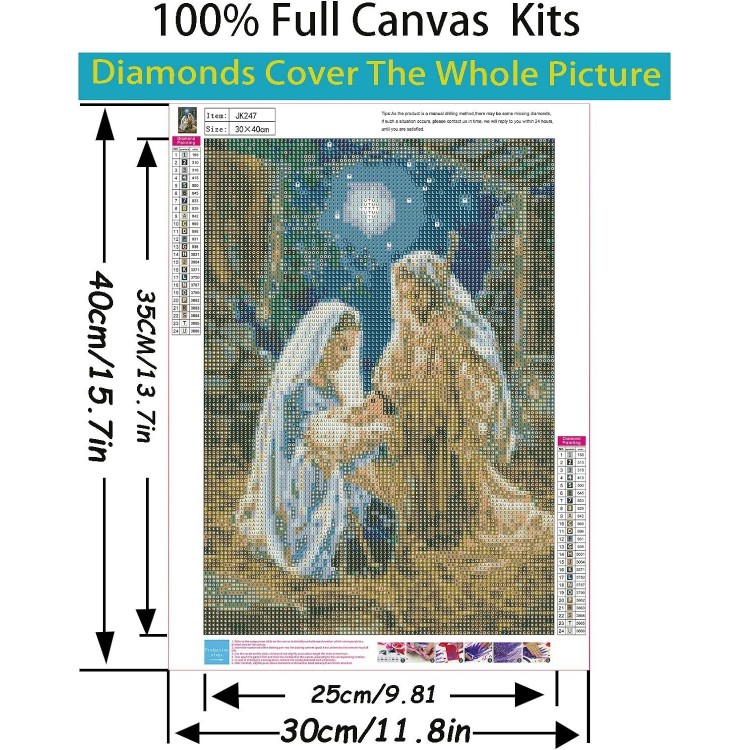 5D Christmas Nativity Scene Diamond Painting Kits for Adults Beginner