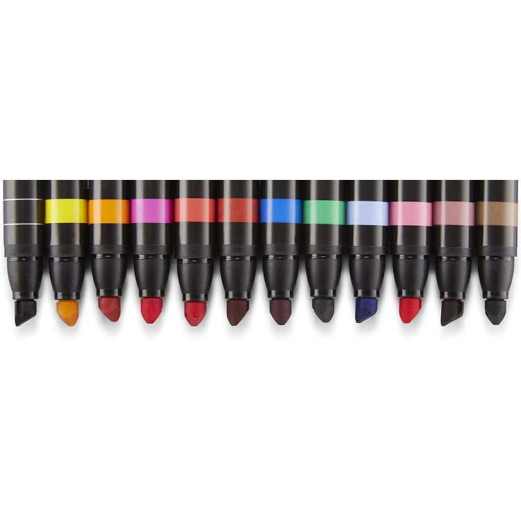 Prismacolor Premier Double-Ended Art Markers, Fine and Chisel Tip, 12 Pack