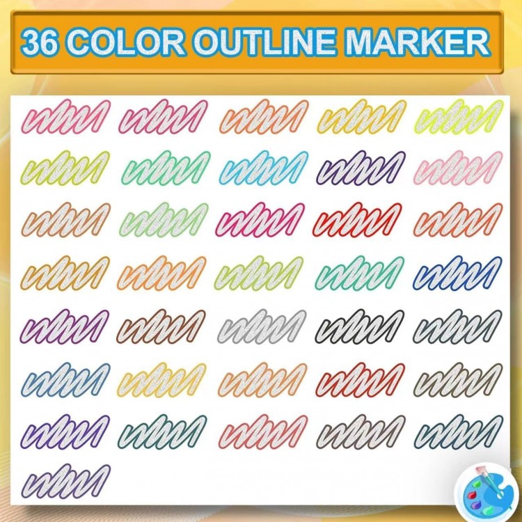 Double Line Outline Markers Super Squiggles Glitter Markers Outline