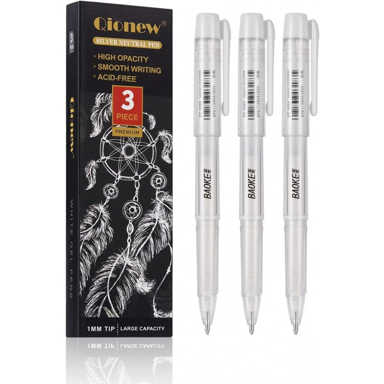 QionewGel Pen Set, 3 Pack, 1mm Extra Fine Point Pens