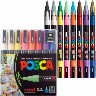 16 Posca Markers 3M, Posca Pens for Art Supplies