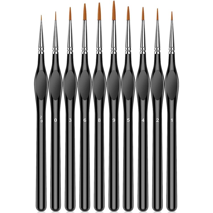 10Pcs Micro Paint Brushes Set with Triangular Handles