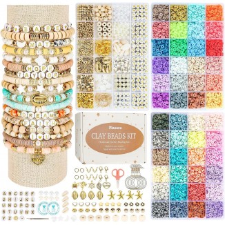 Pizooro Clay Beads Bracelet Making Kit,10500pcs Beads for Jewelry Making