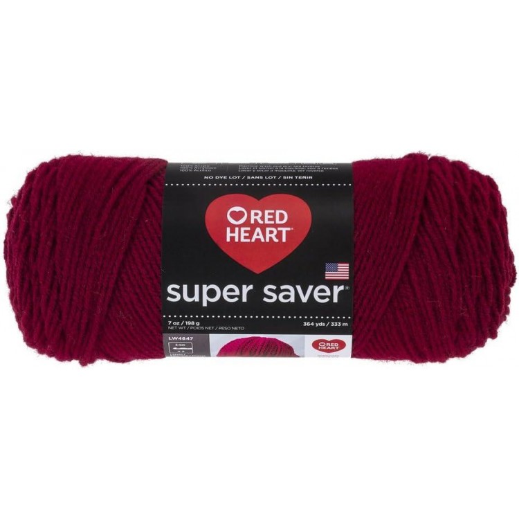 RED HEART Super Saver Yarn, Burgundy